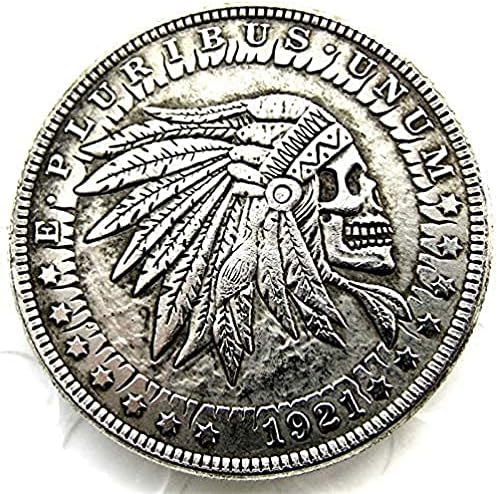 AINIESS HODO 1921 MORGAN דולר גולגולת גולגולת זומבי מטבעות מטבעות יד מטבעות מטבעות