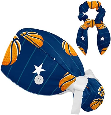 ציור כדורסל כדורסל בייסבול כובע כובע קרצוף מתכוונן עם כפתור, רצועת זיעה עם כובע עובד עם שיער קשת משובצת