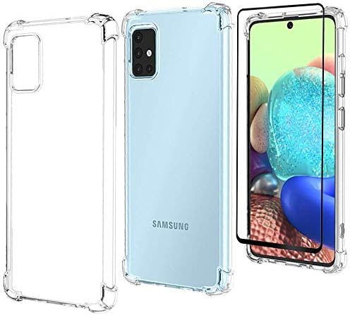 מקרה Hnhygete Samsung A71 5G, Samsung Galaxy A71 5G, עם מגן מסך, שקוף אטום זעזועים בצבע קליל בצבע ברור TPU מקרי כיסוי של Samsung Galaxy