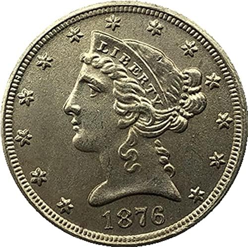 1876 ​​אמריקה ליברטי מטבע מטבע נשר מצופה זהב מצופה זהב קריפטו