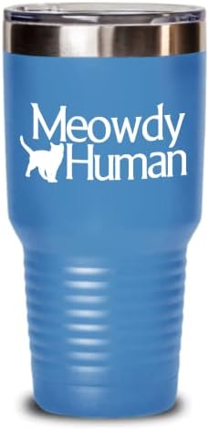 Meowdy אנושי כוס אנושי מצחיק חתול מצחיק כוס קפה נסיעות קפה מצחיק mashup בין מיאו לבין מתנה חובבת לחתולים