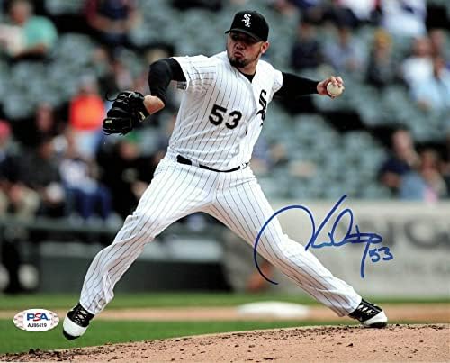 הקטור סנטיאגו חתם על 8x10 צילום PSA/DNA שיקגו ווייט סוקס חתימה - תמונות MLB עם חתימה