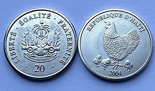 אמריקה 2004 Haiti 20 מקור - מחולק גלגל המזלות עוף מזכר מטבעות מטבעות יער מטבעות 24MMCoin אוסף זיכרון מטבע זיכרון