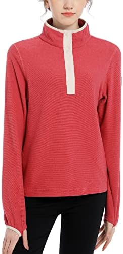 נשות סוודר פליס אלנק, שרוול ארוך קל משקל משקל נופל צמרות עם חור אגודל, סוודר צוואר הצמד