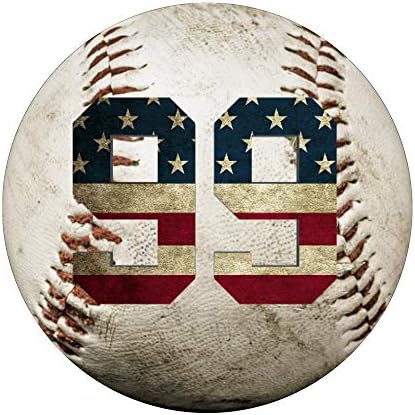 בייסבול מספר 99 עם אמריקה ארהב דגל טלפונים עמד