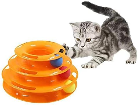 OALLK PUZZLE PUBZLE TOY TOY 3 גלגל צלחת משחק אינטראקטיבית PET PET CAT צעצוע מסלול אימון כדור כדור שולחן סיבוב מגדל