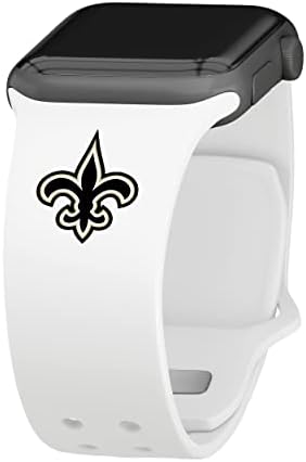 זמן המשחק New Orleans Saints Silicone Sport Watch Band תואם ל- Apple Watch