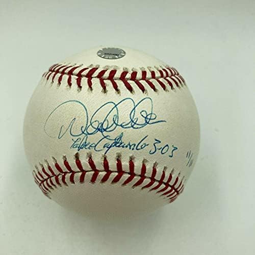 דרק ג'טר מפואר קפטן ינקי 6-3-03 חתום בייסבול MLB אותנטי-כדורי חתימה
