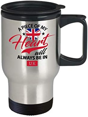 בריטניה ספל קפה נסיעות, מתנה מצחיקה לממלכה בריטניה - חתיכת ליבי תמיד תהיה בעיר הולדת בריטניה גאווה, נסיעות, מזכרת, V