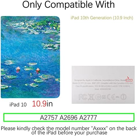 Arts Berkin iPad Case Deneration 1022 A2757/A2696/A2777 כיסוי פוליו עם עיצוב פרחוני פרחים, מחזיק עיפרון חכם מעמד