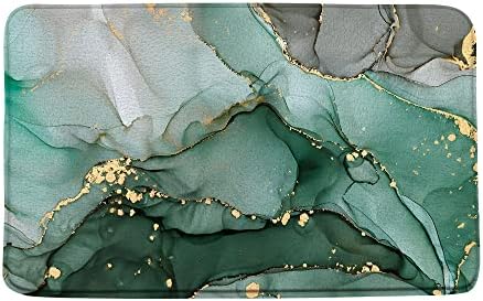מחצלת אמבט שיש של אאמבי ירוק זהב ישב תקציר נצנצים קווי מרקם OMBRE דיו צבעי מים יוקרתיים אמנות מודרנית אמבטיה שטיח שטיח שטיח שחרור קצף