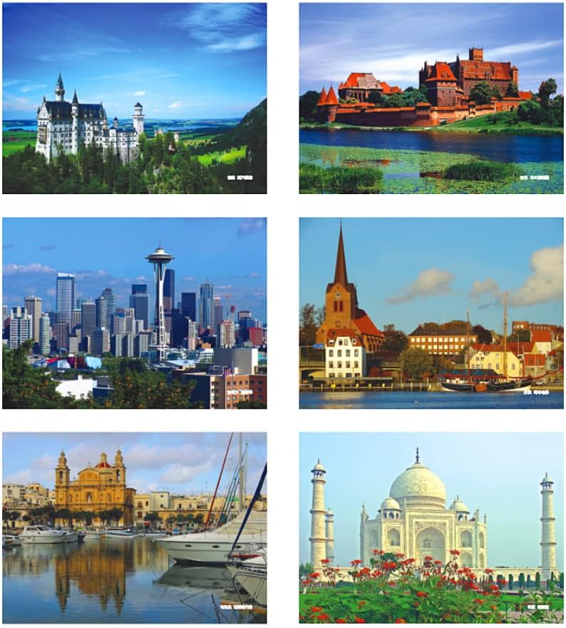 Fendawn Stry World World Travel נוף פוסט כרטיסי כרטיסי רטרו אמנותיים 30 מחשבים- נוף עולמי