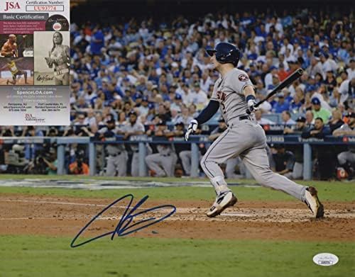 אלכס ברגמן חתם על אסטרוס 2017 משחק סדרה עולמית 1 HR 11x14 תמונה JSA COA - תמונות MLB עם חתימה