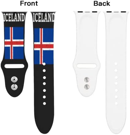 דגל איסלנד מקורי מודפס מודפס Apple Watch - פס שעון סיליקון רך ועמיד