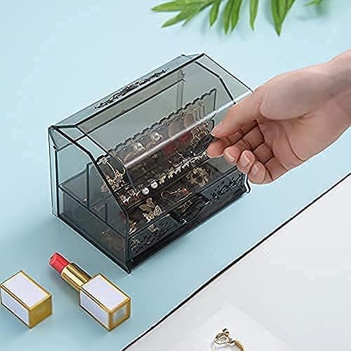 תיבת תכשיטים ארגון קופסאות תכשיטים מארגן קופסאות קוסמטיקה קופסת קופסה מחזיק עגיל תצוגה תיק תכשיטים ניידים עם מגירת מכסה