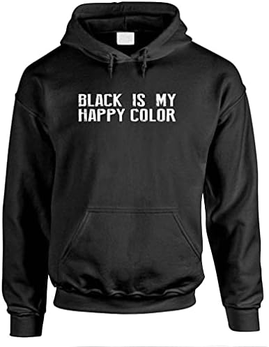 שחור הוא הצבע המאושר שלי - Emo Goth Ska כיף - קפוצ'ון סוודר גברים