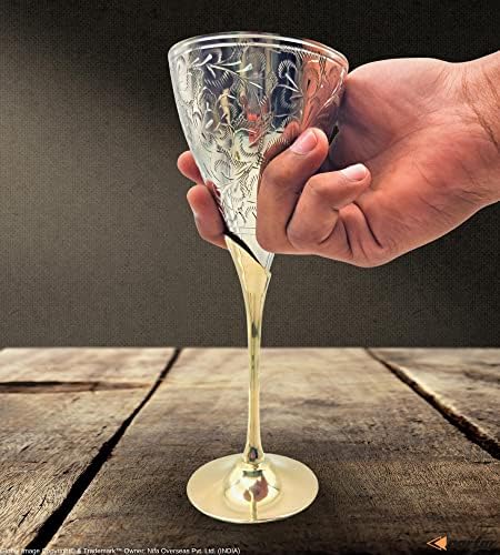 קרפר פרימיום גביע מוצק פליז רויאל יין כוס בעבודת יד פליז גביע מימי הביניים דקור גותי גביע חבילה של 1