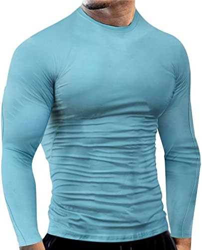 PDFBR Mens Mens Demarsion חולצות טריקו שרוול ארוך שריר רזה מתאים לייבוש מהיר עליון צמרות חדר כושר אלסטי אתלטי
