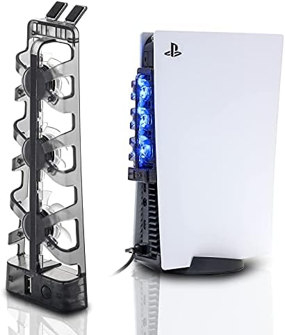 מאווררי קירור PS5 PS5, PS5 עומדים עם מאווררי קירור, PS5 מעמד אנכי עם מחוון LED - לבן