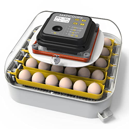 Maticoopx 30 חממת ביצה עם תצוגת לחות, קנדלר ביצה, טרנר ביצה אוטומטי, לבקיעת תרנגולות