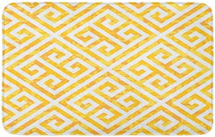 16 איקס 24 אמבטיה מחצלת מבוך זהב יווני מפתח דפוס גבול גיאומטרי ספארי עירוני מפנק אמבטיה שטיח עם החלקה גיבוי