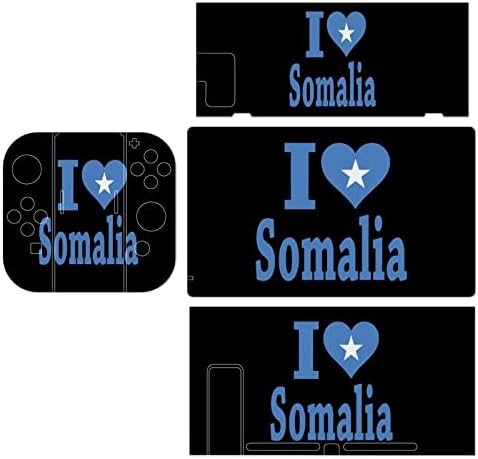 אני אוהב מדבקות מדבקות דגל סומליה מכסות לוח פנים מגן על מתג נינטנדו