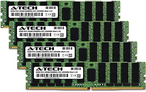 A -Tech 128GB ערכת זיכרון זיכרון זיכרון עבור Dell PowerEdge FC630 - DDR4 2400MHz PC4-19200 ECC עומס מופחת LRDIMM 2RX4 1.2V - שרת