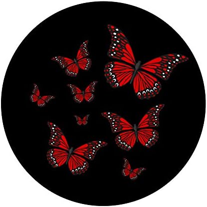 פרפרים אדומים רקע שחור קופצים פופגריפ הניתן להחלפה