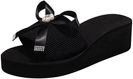 RBCulf נשים שקופית נעלי פרל סנדלים נוחות פלטפורמת נוחות עקב קשת נעלי בית קשת קיץ חוף קז'ואל החלקה על הנעלה