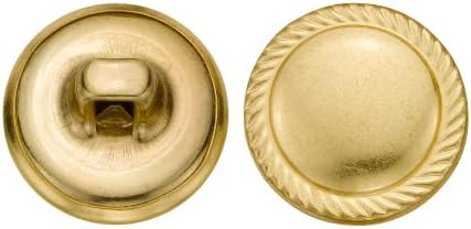 מוצרי מתכת C&C 5351 כפתור מתכת כיפת חבל קצה, גודל 24 ליגנה, זהב, 72 חבילה