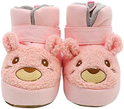 פעוט מגפי תינוקות רכים נעלי פעוטות בתוספת קטיפה עבה לא להחליק גרבי נעלי כותנה גדולות לבנים