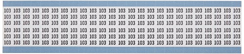 בריידי טום-103-פק פרופיל נמוך מבריק ויניל מצופה פוליאסטר, שחור על לבן, מוצק מספרי חוט סמן כרטיס