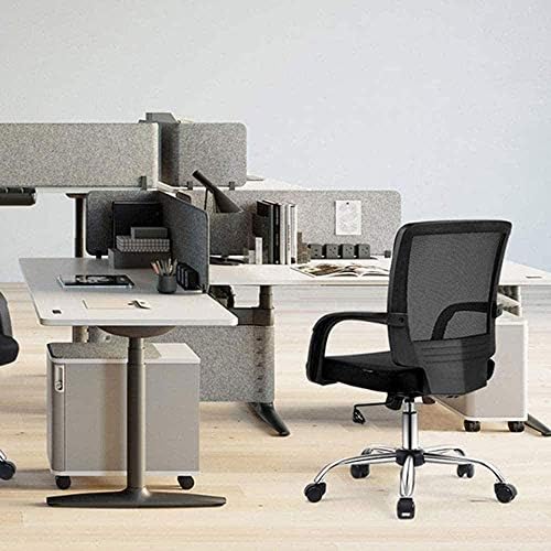 כיסא משרדי רשת, משענות יד קבועות, גובה מתכוונן, כיסא שולחן ארגונומי מרופד מחשב מסתובב