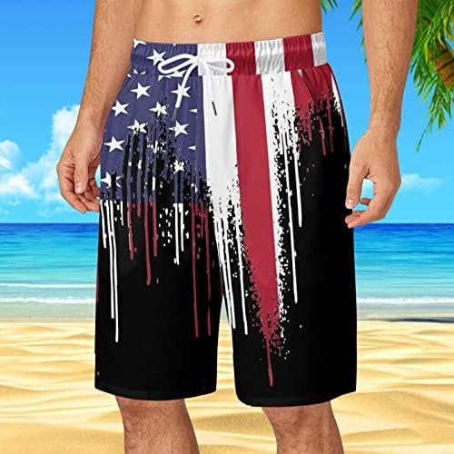 BMISEGM מכנסיים קצרים בקיץ לחוף לגברים יום עצמאות קיץ