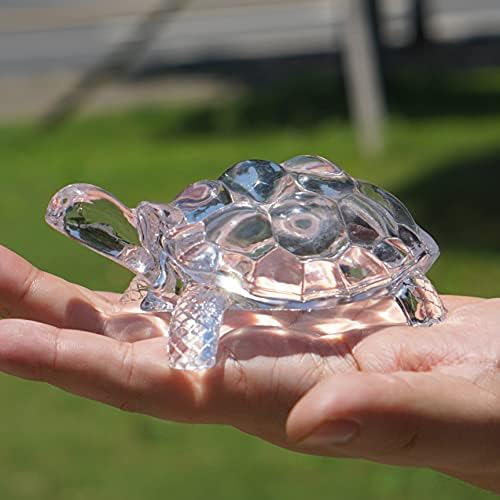 פנג שואי סיני צב צב גביש פסל זכוכית מתנה מזל של בריאות טובה יותר