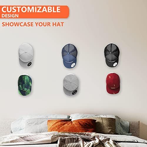 כובע ווי כובעי בייסבול - דבק כובע מדפי עבור קיר, כובע ארגונית מחזיק / לא קידוח / מקל על / 10-חבילה