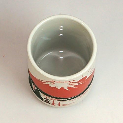 山志 製陶 所 Yamashi Seitousho יפן סדרה אדומה פוג'י C3-46 ספל תה בינוני, קוטר 2.8 x גובה 4.0 אינץ '