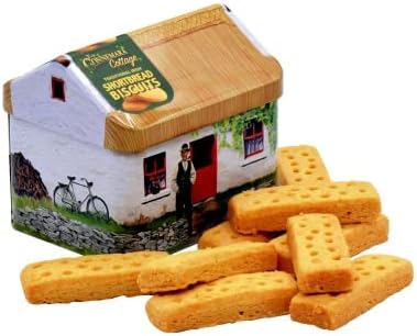 ג 'יי. סי וולש ובניו מסורתית אירי לחם קצר עוגיות תיבת קונמרה קוטג' בצורת לשימוש חוזר פח ביסקוויטים ממתקים מזכרות אריזת מתנה