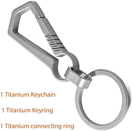 שרשרת מפתח של Rison-Titanium עם טבעת מפתח, אנטי שחרור מהיר מהיר של מחזיק מפתחות מפתח קרבינר קרבינר לרשתות מפתח לגברים ונשים