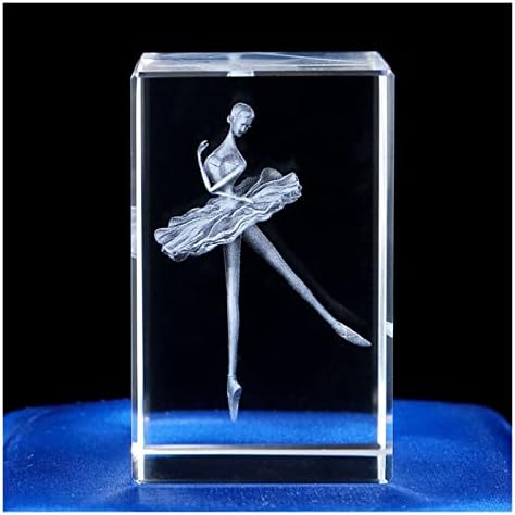 רקדני בלרינה של גביש זכוכית גביש שרקדנית בלט 3D מלאכה מגולפת קישוטי פסלוני פסלוני עיצוב בית מתנה לחתונה יום הולדת