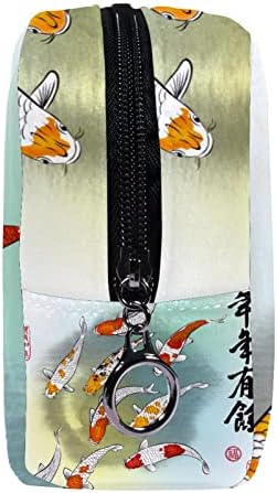 תיקים קוסמטיים של Tbouobt לנשים, מארגן אביזרי תיקי טאלטיקה של תיקי טיול, ציור בסגנון סיני koi