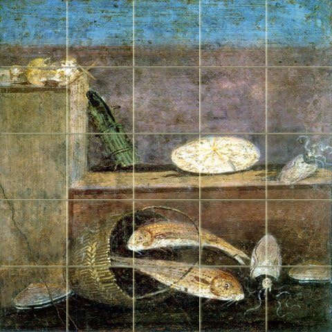 פלקמנארט סביב השולחן הרומי-25 אריחי אמנות ציור קיר, מקלחת מטבח אמבטיה