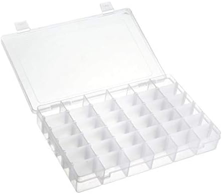תיבת אחסון רכיב UXCell - מתכווננת פלסטיק 36 רשתות רכיב אלקטרוני קופסאות כלים קופסאות נקה לבן 275x178x43 ממ