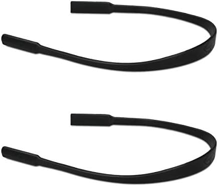 רצועות ספורט סיליקון של Kwmobile למשקפיים - חבילה של כבלים סיליקון דקים של סיליקון דק למשקפי ילדים בוגרים - שחור