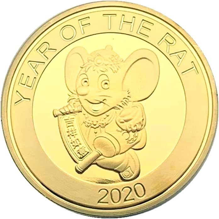2020 שנת גלגל המזלות של Gengzi שנת מגלגל חיות החולדה מצופה זהב מצופה זיכרון אוסף מטבע שנה טובה מטבע זהב מדליית זיכרון