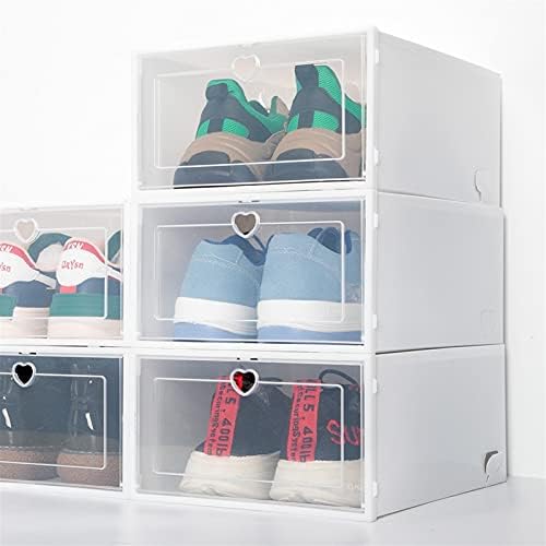 Zsfbiao 8 יחידות קופסאות אחסון מתקפלות קופסאות נעליים שקופות נעלי אחסון מפלסטיק נעלי מיכל מארגן נעלי תיבה ארון שטח שטח חיסכון באחסון נעליים