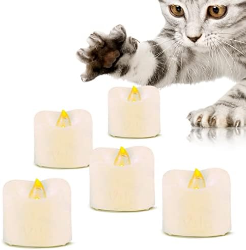 וילה 12 מארז נרות ללא להבה בטוחים לחתול, ללא סכנת שריפה, זיכרון, ליל כל הקדושים, ליהנות מהחום והרומנטיקה של נרות ללא חשש