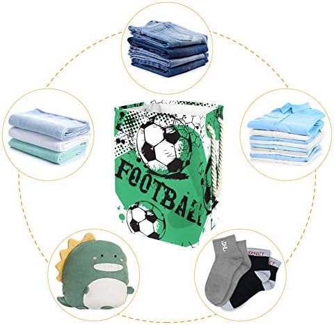 דפוס כדורגל 300 ד אוקספורד עמיד למים בגדי סל גדול כביסה סל עבור שמיכות בגדי צעצועי בחדר שינה