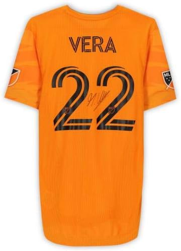 Matias Vera Houston Dynamo FC חתימה חתימה משומשת 22 גופיית כתום מעונת MLS 2020 - גופיות כדורגל חתימה