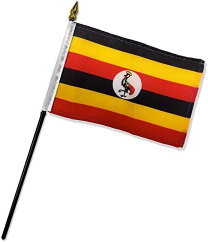 דגלים סטנדרטיים איכותיים אחד תריסר דגל מקל אוגנדה, 4 על 6